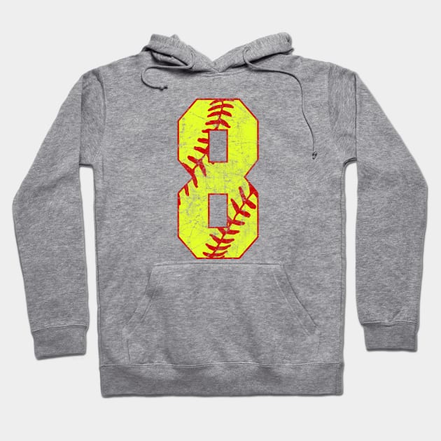 Fastpitch Softball Number 8 #8 Softball Shirt Jersey Uniform Favorite Player Biggest Fan Hoodie by TeeCreations